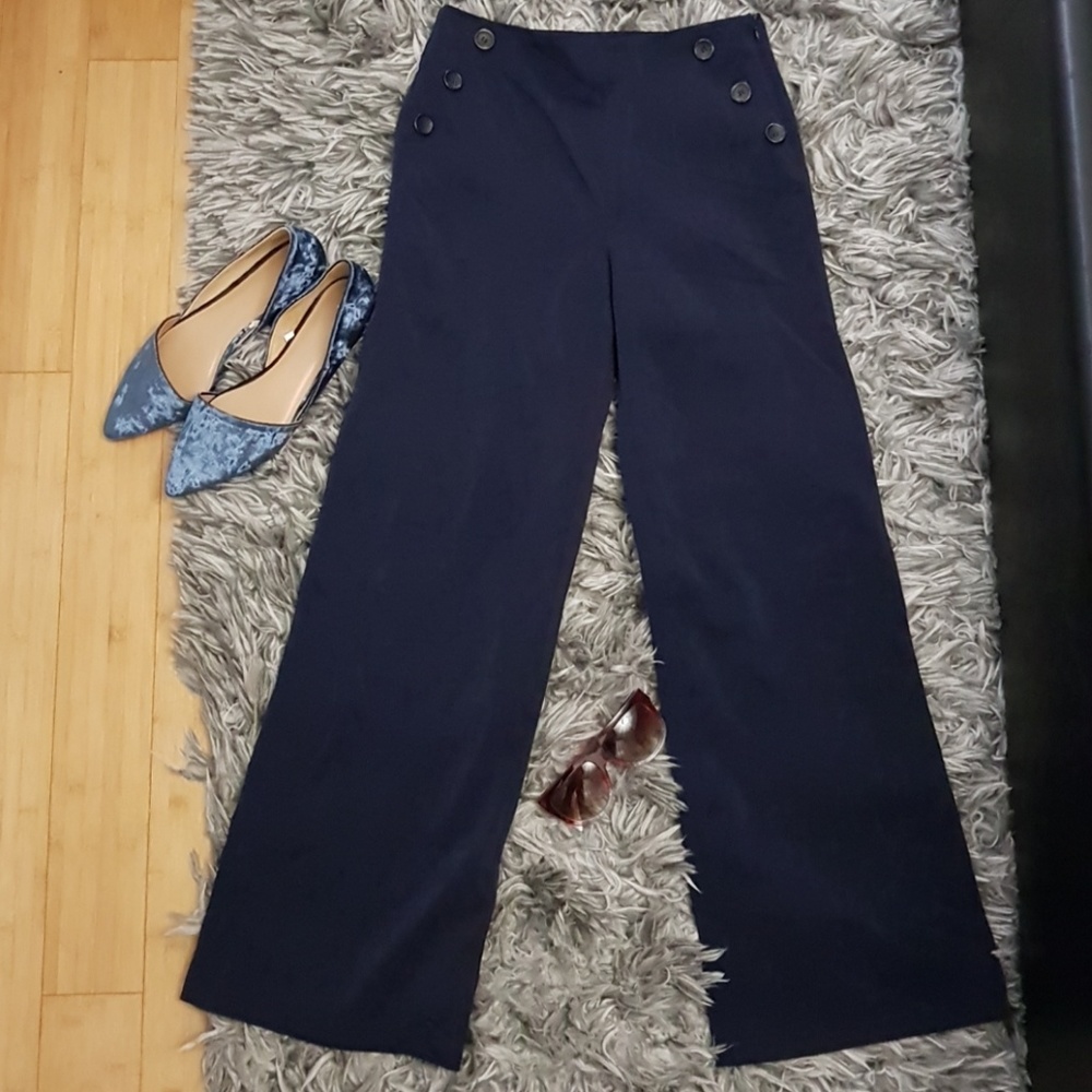 NEW Navy Blue Sailor Wide Leg Trousers